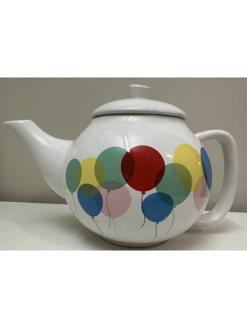 *RARE* DAVIDsTEA 2014 Multicolor Balloons Bubble Teapot Ceramic Whimsical Party